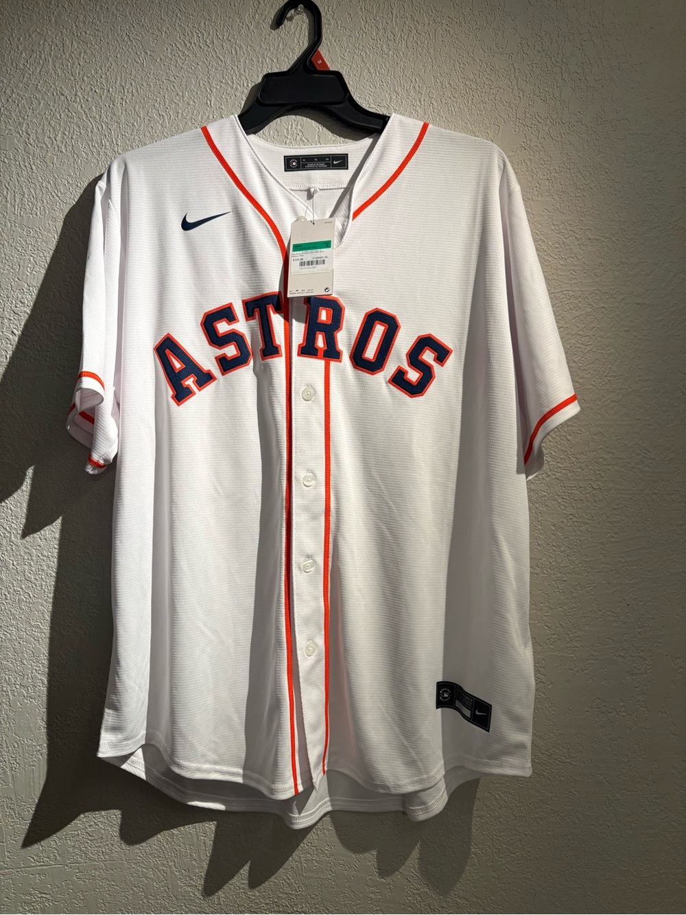 Nike White Astros Jersey with Orange and Navy Accents